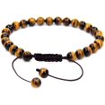 thumbnail image 1 of Natural AA Golden Tiger Eye Gemstone 6mm Round Beads Adjustable Bracelet 7" Unisex, 1 of 3
