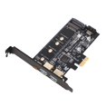 thumbnail image 3 of 2X Dual USB3.0 & Type-C M.2 PCIe Adapter M2 SSD SATA B Key to PCI-E Controller Converter Riser Card for 2280 2260 2242, 3 of 5