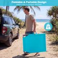 thumbnail image 4 of Gymax Chaise Longue de Plage Portable Chaise Pliante Inclinable avec Trou pour le Visage Turquoise, 4 of 9