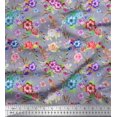 thumbnail image 1 of Soimoi Poly Georgette Fabric Leaves, & Rose Floral Print Fabric by Yard 52 Inch Wide, 1 of 3