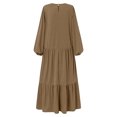 thumbnail image 4 of Gspmoly Robe pour Femme, Robe Décontractée Grande Taille pour Femme à Col Montant, Couleur Unie, Manches Longues, Hiver Automne, Basique, Maxi Longue Décontractée, Robe Quotidienne de Vacances, Robes d'Été pour Femmes, Cadeaux de Vacances, 4 of 6
