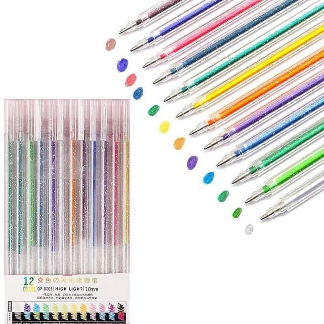 Colorful Glitter Gel Pen, Colorful Pen, Fluorescent Pen, Student And Children's Color Pen 1.3ml