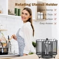 thumbnail image 4 of Vrorvz Metal Rotating Cutlery Rack 360° Organizer with 3 Compartments for Kitchen and Restaurant Use Sturdy Metal Construction Easy Access Utensil Holder Keeps Dining Area Tidy, 4 of 7