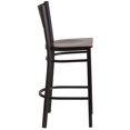 thumbnail image 2 of HERCULES Series Black Grid Back Metal Restaurant Barstool - Walnut Wood Seat, 2 of 6