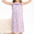 thumbnail image 2 of Zwiiyzr 2025 Robe de Nuit Douce pour Fille 3-10 Ans Sans Manches à Bretelles Spaghetti Pyjama Robe pour Enfants Tenue de Nuit Violet, 2 of 4
