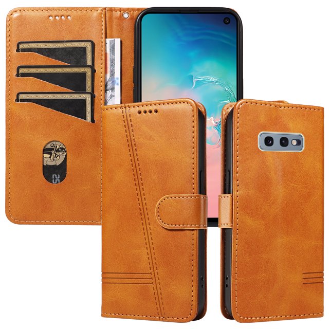 Phone Case for Samsung Galaxy S10E Magnetic PU Leather Card Slots Durable Wallet Cover