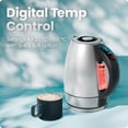 thumbnail image 4 of Chefman 1.8L Custom-Temp Electric Kettle, 1500W w/ Digital Temperature Control – Stainless Steel, 4 of 7