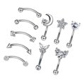 thumbnail image 4 of Transemion 10 Pieces Stainlee Steel Nose Ring Earring Studs Festive Lip Eyebrow Punk Style A 5Set, 4 of 6