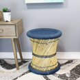 thumbnail image 4 of Natural Geo Tabouret d'Appoint en Moray - Tissé à la Main Bleu, 4 of 5