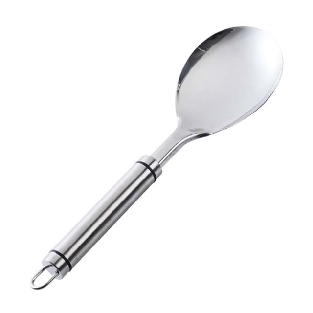 Vaidha Cookware Kitchen Cooking Utensils Set featuring a stainless steel long-handle wok spatula. The utensil has a polished, non-reactive surface suitable for non-stick cookware and delicate dishes. Designed for durability and ergonomic comfort, it is lightweight yet robust, ideal for various cooking tasks such as flipping, stirring, and serving. A versatile addition to your kitchen accessories.