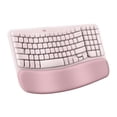thumbnail image 1 of Logitech Wave Keys Wireless Ergonomic Keyboard with Cushioned Palm Rest, Comfortable Natural Typing, Easy-Switch, Bluetooth - Rose, 1 of 10