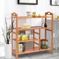 thumbnail image 4 of Gymax 4 Tier Multifunction Bamboo Shoe Rack Boot Tower Shelf Storage Organizer Stand, 4 of 10