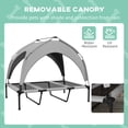 thumbnail image 4 of CoSoTower Raised Dog Bed Cooling Dog Cot w/ Canopy Washable Breathable Mesh, for Large Dogs, Light Grey, 4 of 7