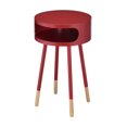 thumbnail image 1 of Table de bout Sonria d'ACME, rouge et bois naturel, 1 of 3
