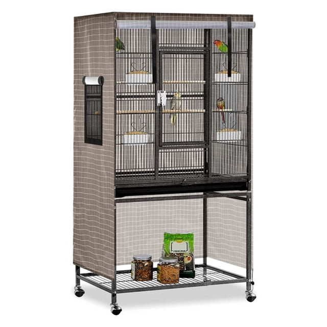 Large Waterproof Bird Cage Light-Proof Breathable Cover 38.2 * 23.6 * 51.2 Inche Khaki