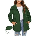 thumbnail image 3 of Sentmoon Manteau de Pluie pour Femmes avec Capuche, Manches Longues, Imperméable pour Hommes, Couleur Unie, Ponchos Zippés avec Poches pour la Randonnée, le Randonnée et le Quotidien, Vert G, 3 of 8