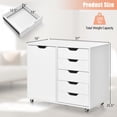 thumbnail image 3 of Costway Commode à 5 Tiroirs, Rangement Roulant, Classeur Latéral avec Tablette Ajustable, 3 of 10