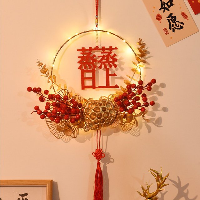 Mistaha "Festive LED Hanging Ornament Set for 2025 New Year Celebration - DIY Assembly, Various Styles, Metal/Plastic Materials, 2m Light Strings"
