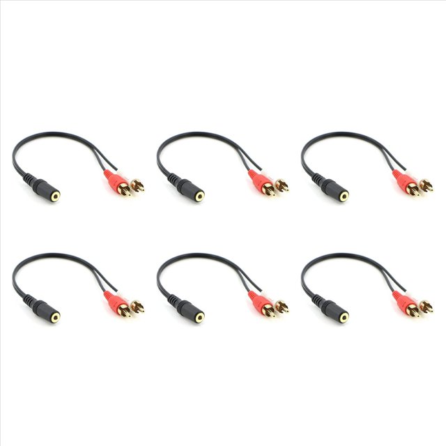 6X 2 Male to Female 3.5mm Jack Aux Stereo Audio Cable,6x Audio Line,Photo Color