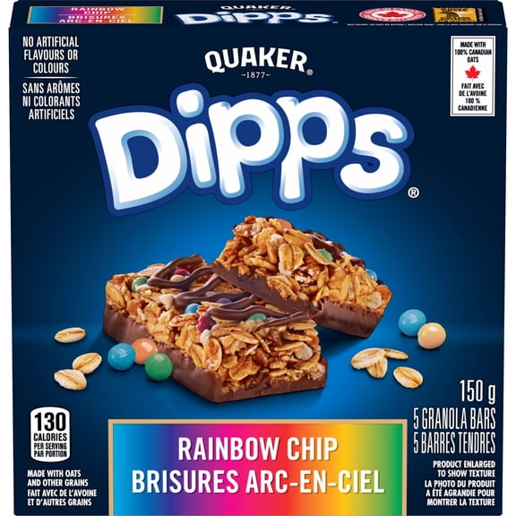 Quaker Dipps Barres tendres Brisures arc-en-ciel 5 unités
