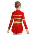 thumbnail image 2 of iiniim Enfants Filles Paillettes Uniforme de Cheerleading Tenue de Cheerleader Robe de Danse Scintillante Justaucorps Performance Tenue de Danse Rouge 6, 2 of 7