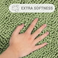 thumbnail image 3 of Hitime Soft Chenille Bath Rug Mat 16x24 Quick Dry Machine Washable Bathroom Runner - Ultra Absorbent Non-Slip Backing - Sage Green, 3 of 10