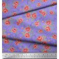 thumbnail image 2 of Soimoi Tissu Poly Georgette Feuilles & Roses Décor Floral Tissu Imprimé au Mètre 42 Pouces de Large, 2 of 3