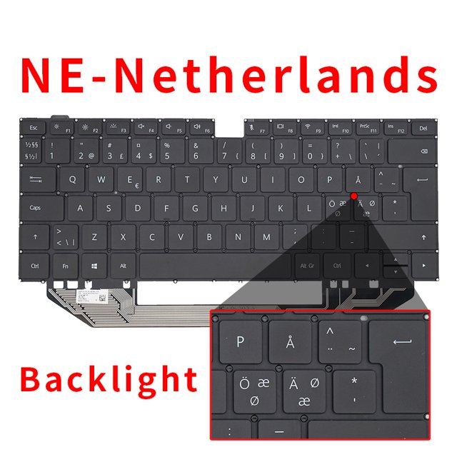 Original US RU Keyboard Backlight For HUAWEI MateBook X Pro MACHR MACH-W19L W19B W29L W09 MACHC-WAH9LP/WAE9LP NSK-360BN 9Z.NEXBN NE Backlight