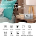 thumbnail image 4 of Yeacher Projection Alarm Clock for Bedroom with Thermometer Hygrometer Digital Project Ceiling Clock Dimmable LED Display with USB 180掳Rotable with Dual Alarms 12/24H Snooze, 4 of 8