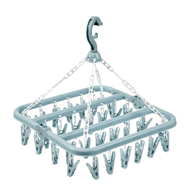 Gkeoshab Rangement Textile Maison Cintre Pliant 32 Pinces Multifonctionnel Coupe-Vent Cintre à Chaussettes Cintre en Plastique pour Vêtements Maison & Jardin