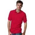 thumbnail image 1 of Hanes Mens CottonBlend EcoSmart Jersey Polo With Pocket 2-Pack, L, Deep Red, 1 of 4