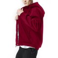 thumbnail image 3 of MAWCLOS Sweat à Capuche Zippé pour Hommes, Couleur Unie, Épais, Manches Longues, Rouge TG, 3 of 6