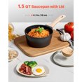 thumbnail image 2 of VEVOR 1.5 QT Saucepan, Nonstick Saucepan with Tempered Glass Lid, Multipurpose Cooking Sauce Pot with Detachable Handle, Sauce Pan Small Kitchen Cooking Pot with Coating, Induction Compatible, Black, 2 of 9