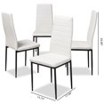 thumbnail image 5 of Baxton Studio Armand Faux Leather Dining Chair in White (Set of 4), 5 of 5