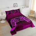 thumbnail image 4 of Erosebridal Gamer Bedding Toddler Comforter Set for Boys, Neon Gamepad Down Comforter, Abstract Theme Decor, Reversible 2pcs, 4 of 7