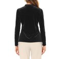 thumbnail image 3 of INSPIRE CHIC Blouse Haut en Velours à Col en V à Manches Longues pour Femme G Noir, 3 of 6