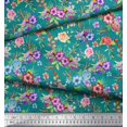 thumbnail image 3 of Soimoi Tissu Popeline de Coton Feuilles, & Imprimés Floraux de Roses au Mètre 42 Pouces de Large, 3 of 3