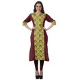 thumbnail image 2 of Moomaya Kurtis Droits Imprimés pour Femmes, Col en V, Manches Retroussables, Kurta Tunique, 2 of 6