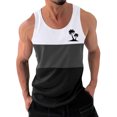thumbnail image 1 of Débardeur pour Hommes, Débardeurs de Sport à Col Rond pour Hommes, Mode Décontractée, Chandail à Imprimé Patchwork, 1 of 4