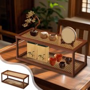 TOUMENY Desktop Organizer, Multi-Layer Storage Rack for Office Desk, Stylish Display Shelf for Cosmetics Water Cups