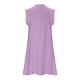 thumbnail image 4 of Femmes Occasionnels Débardeur Robe Sans Manches Faux Cou Lin Robes d'Été Licol Sundress Beachwear, 4 of 5