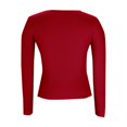 thumbnail image 4 of Hauts Ajustés Côtelés d'Automne - T-Shirt à Col Rond à Manches Longues Extensible, Décontracté, Basique pour Femmes, 4 of 7