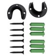 thumbnail image 1 of 2 Pcs Support de Tringle de Placard en Métal Forme Ronde pour Salle de Bain et Buanderie, 1 of 9