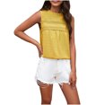 thumbnail image 1 of AherBiu Camisole pour Femmes Boho Décontractée Col Rond Imprimé Ajouré Sans Manches Dos Goutte Lacée Camis de Vacances, 1 of 7