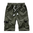 thumbnail image 2 of Men's Cargo Shorts Plus Size Big and Tall Cargo Shorts Multi-Pockets Relaxed Summer Drawstring Beach Shorts Pants, 2 of 3