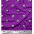 thumbnail image 1 of Soimoi Satin Silk Fabric Floral Block Print Fabric by The Yard 42 Inch Wide, 1 of 3