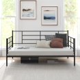 thumbnail image 3 of Giantex Twin Size Metal Daybed Frame with Sturdy Metal Slat Support, Black, 3 of 8