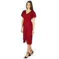 thumbnail image 3 of Bimba Womens Asymmetrical Shift Dress Mid-Calf Summer Rayon Day Dresses, 3 of 6