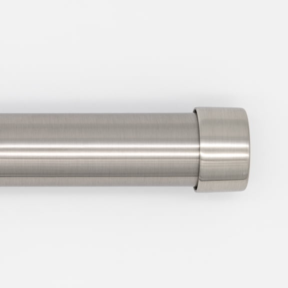 Better Homes & Gardens 1" Plated Brushed Nickel Cap Adjustable Single Curtain Rod Set, 42"-120"
