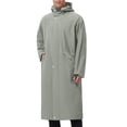 thumbnail image 2 of Pitauce Ponchos de Pluie Longs à Capuche pour Hommes, Fermeture Éclair Complète, Imperméables, Vestes de Pluie Compressibles pour Course, Randonnée, Cyclisme, Manteau de Pluie avec Poches, 2 of 9